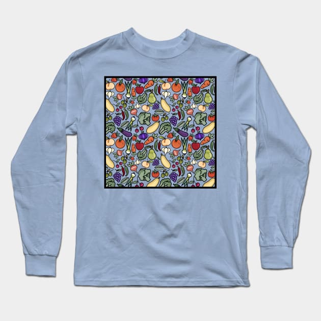 Fruits & Veg Long Sleeve T-Shirt by Slightly Unhinged